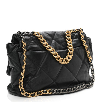 Chanel Goatskin Quilted Maxi Chanel 19 Flap Black 2 of 9