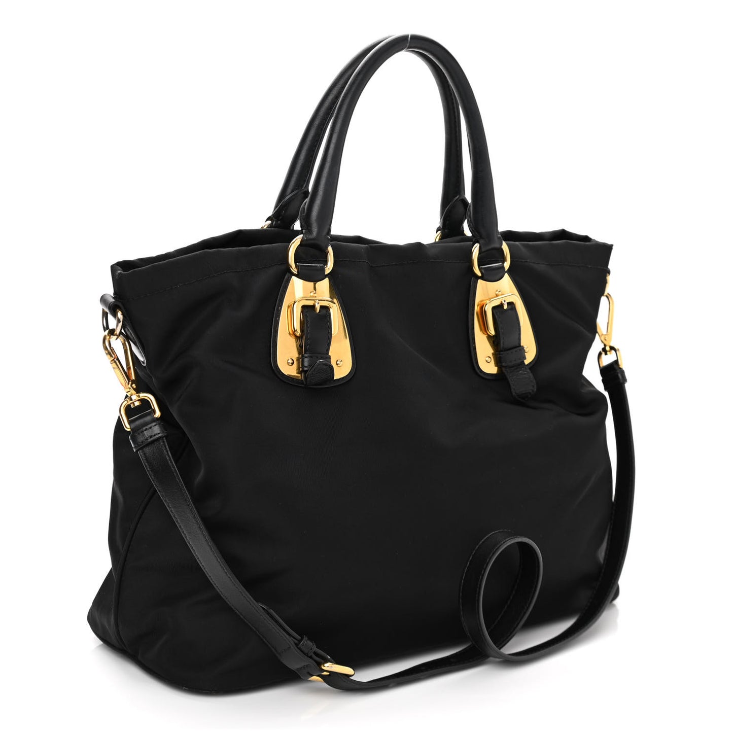 Tessuto Nylon Gaufre Tote Black