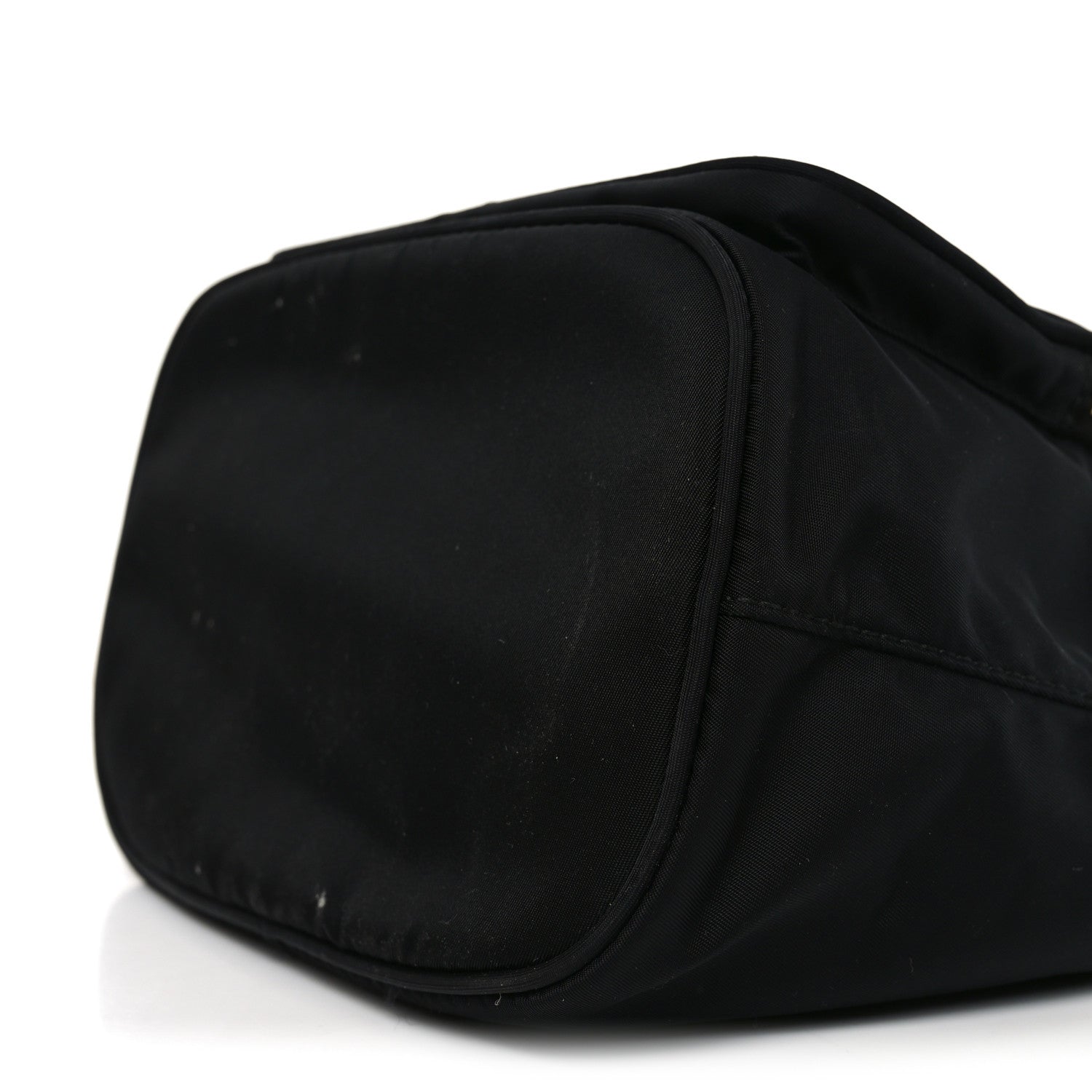 Prada Saffiano Tessuto Nylon Mini Bucket Crossbody Bag Black 9 of 9