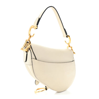 Christian Dior Grained Calfskin Mini Saddle Bag White 3 of 10