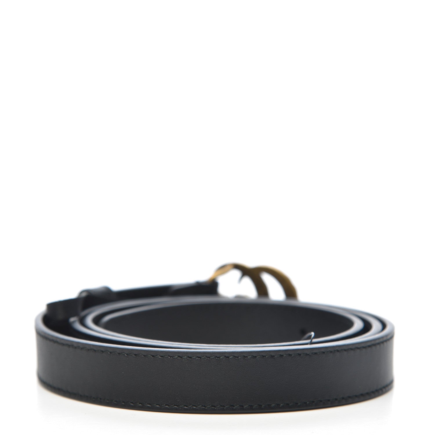 Gucci Calfskin Pearl Double G 20mm Belt 95 38 Black Cream 3 of 6