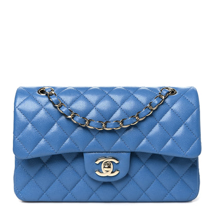 Chanel Caviar Quilted Small Double Flap Blue 1 of 10