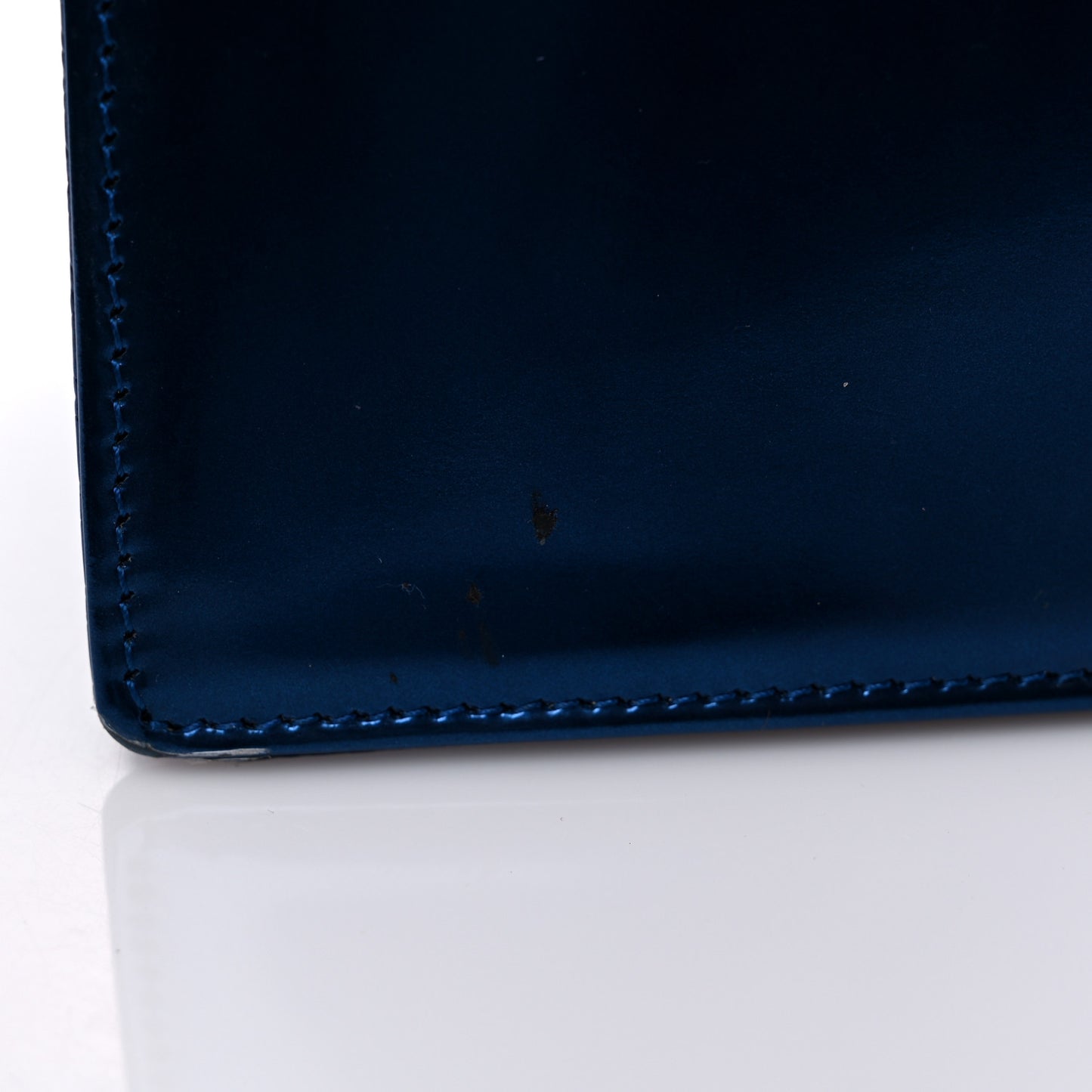 Metallic Patent Micro-Cannage Medium Diorama Flap Bag Blue