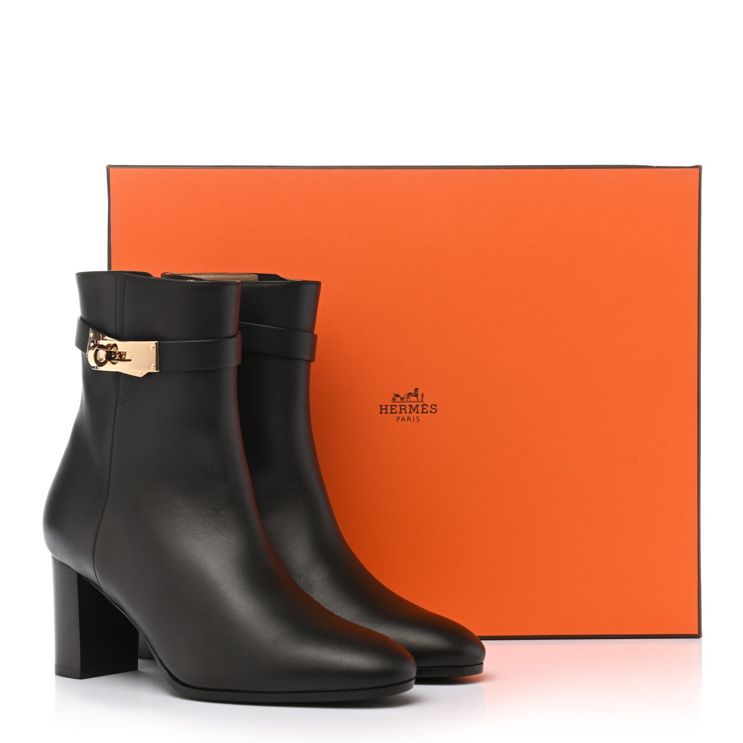 Hermes Calfskin Saint Germain Ankle Boots 37 Black 9 of 9