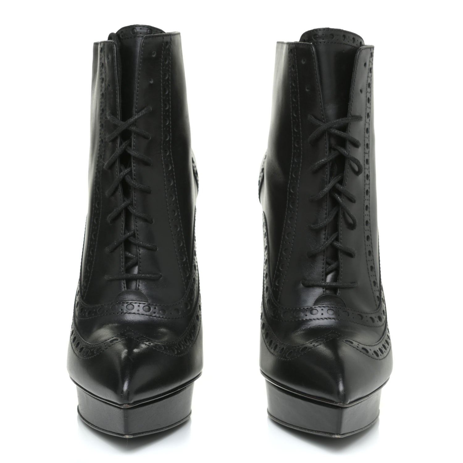 Saint Laurent Nappa Tribtoo 105 Lace Up Booties 39 Black 2 of 18
