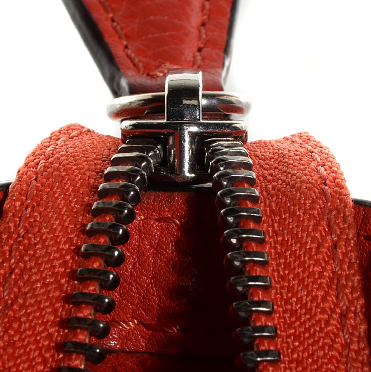 Drummed Calfskin Nano Luggage Vermillion