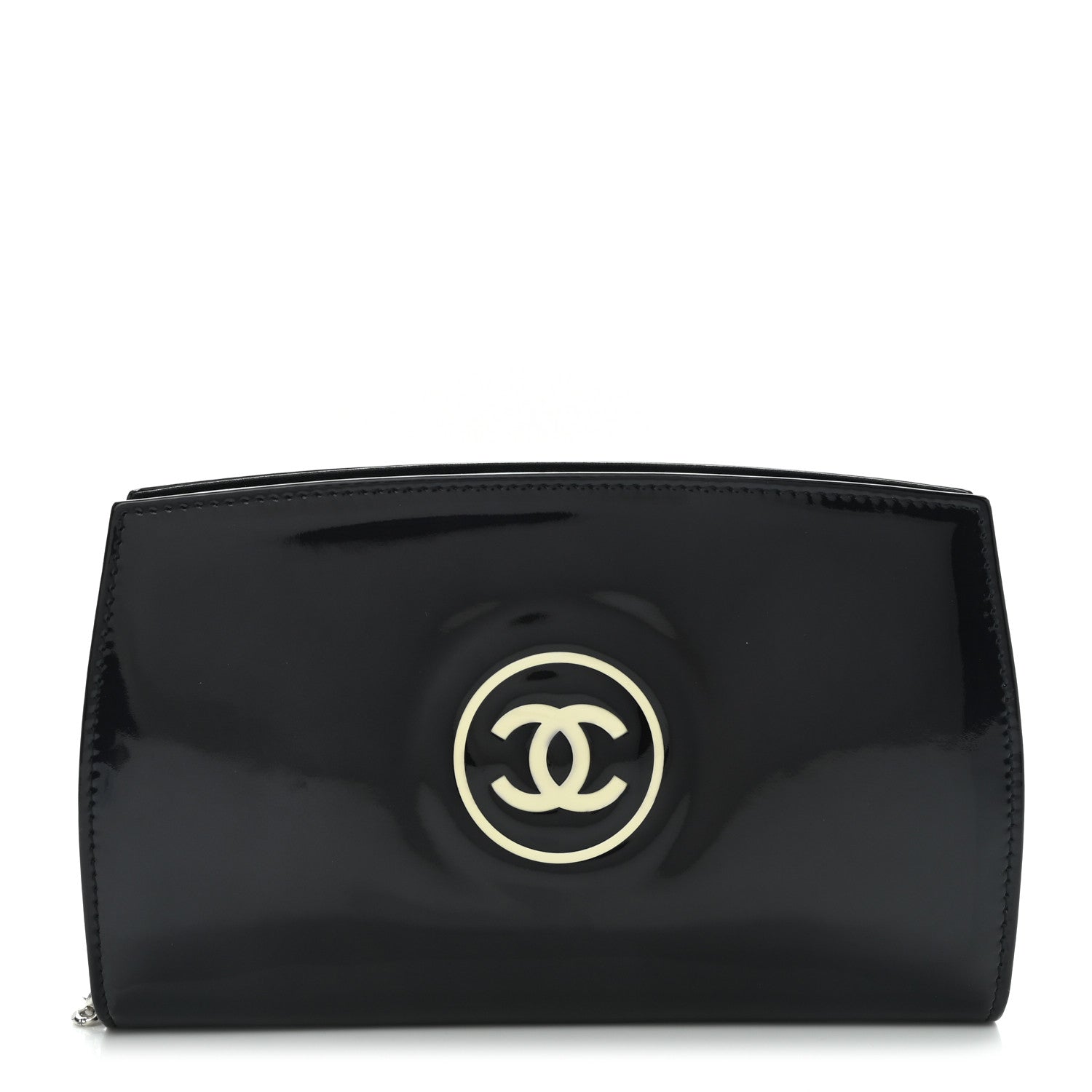 Chanel Patent CC Trousse Maquil Yen Wallet Black 1 of 10