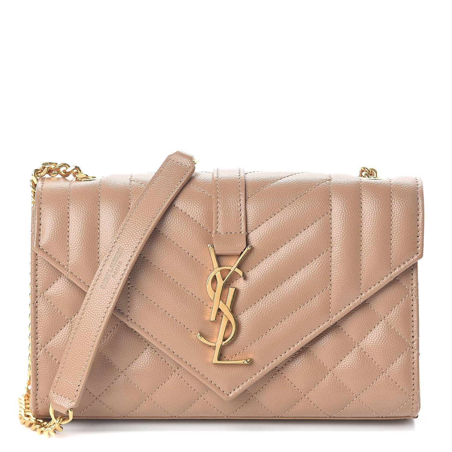 Saint Laurent Grain De Poudre Textured Mixed Matelasse Triquilt Small Monogram Satchel Cork 1 of 9