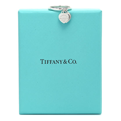 Tiffany Sterling Silver Enamel Return to Tiffany Double Heart Ring Blue 58 8.5 6 of 6