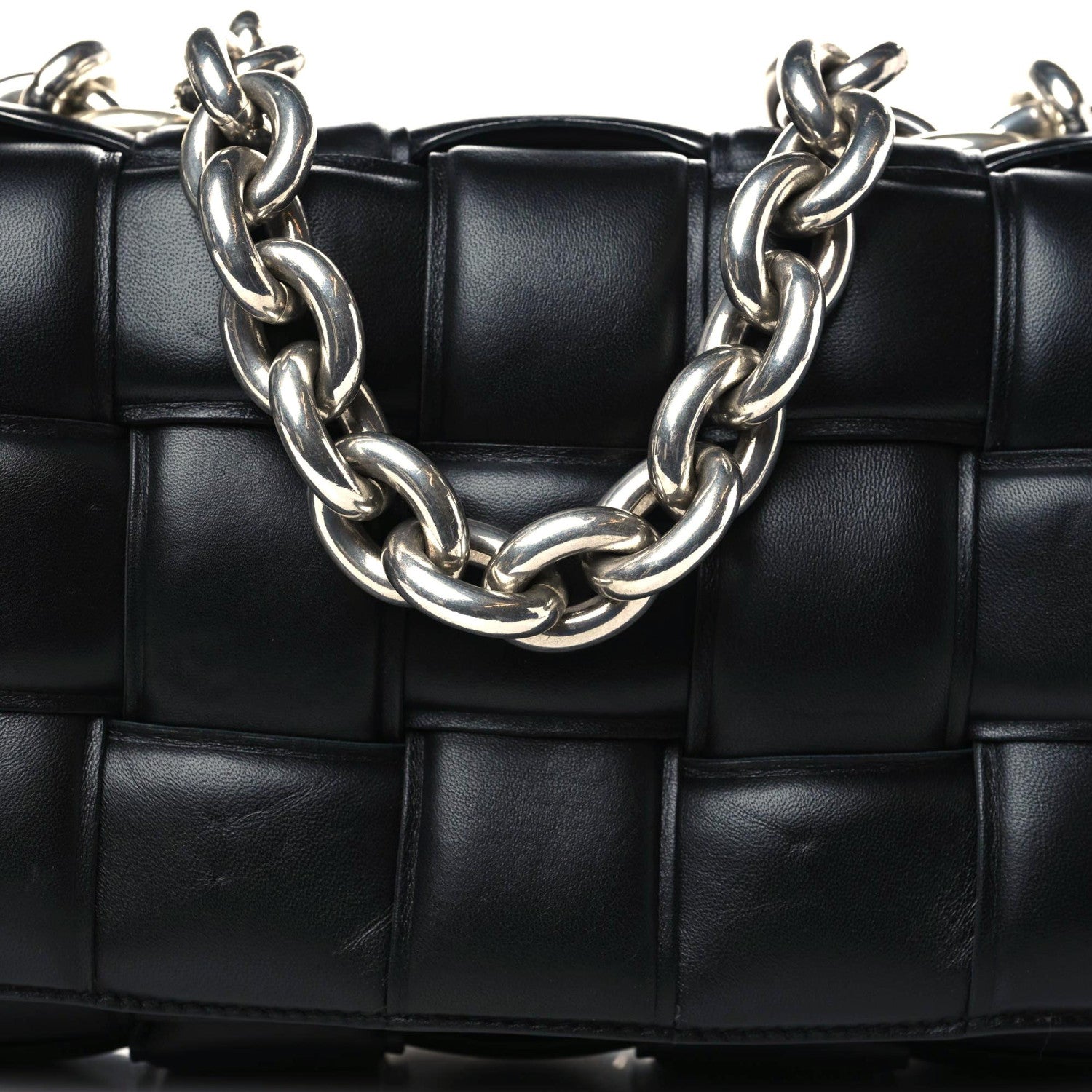 Bottega Veneta Lambskin Maxi Intrecciato Padded Chain Cassette Crossbody Bag Black 3 of 8