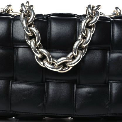 Bottega Veneta Lambskin Maxi Intrecciato Padded Chain Cassette Crossbody Bag Black 3 of 8