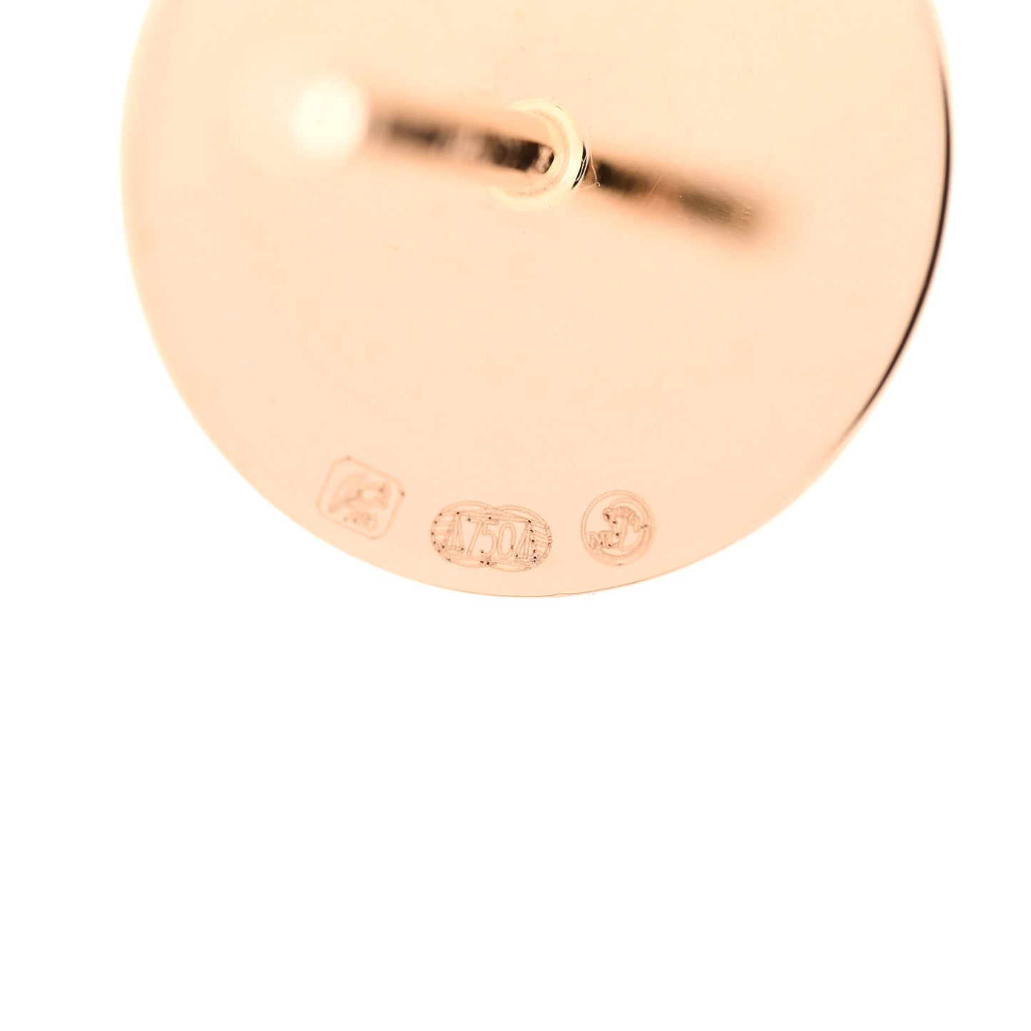 18K Rose Gold Mother of Pearl T Circle Earrings