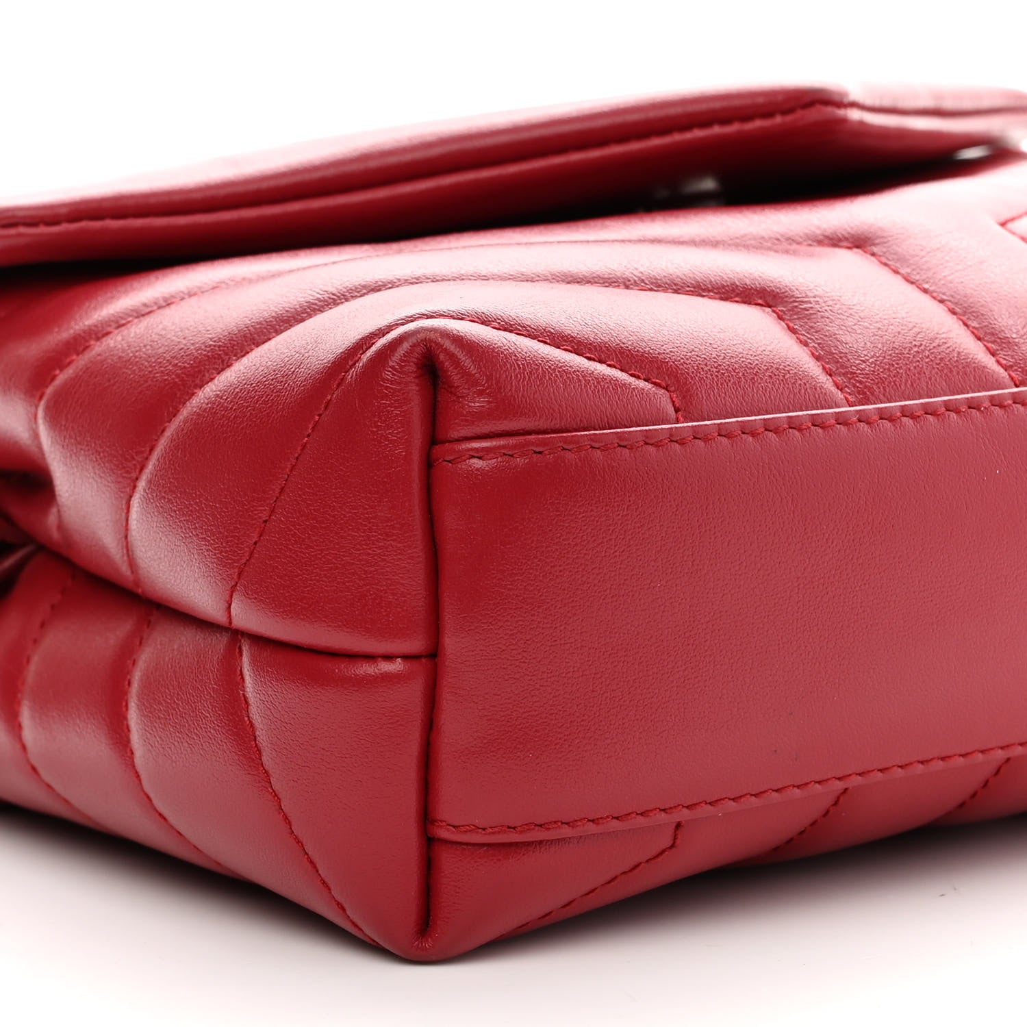 Saint Laurent Calfskin Y Quilted Monogram Toy Loulou Monogram Crossbody Bag Red 8 of 10