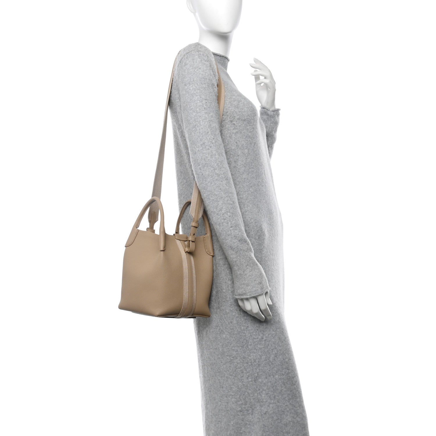 Loro Piana Grained Calfskin Micro Bale Bag Light Mastic 2 of 11