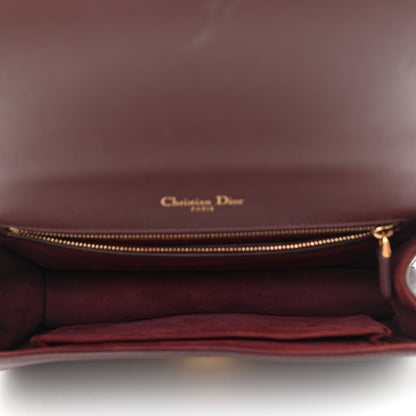 Christian Dior Calfskin Studded Medium Diorama Flap Bag Burgundy 4 of 8