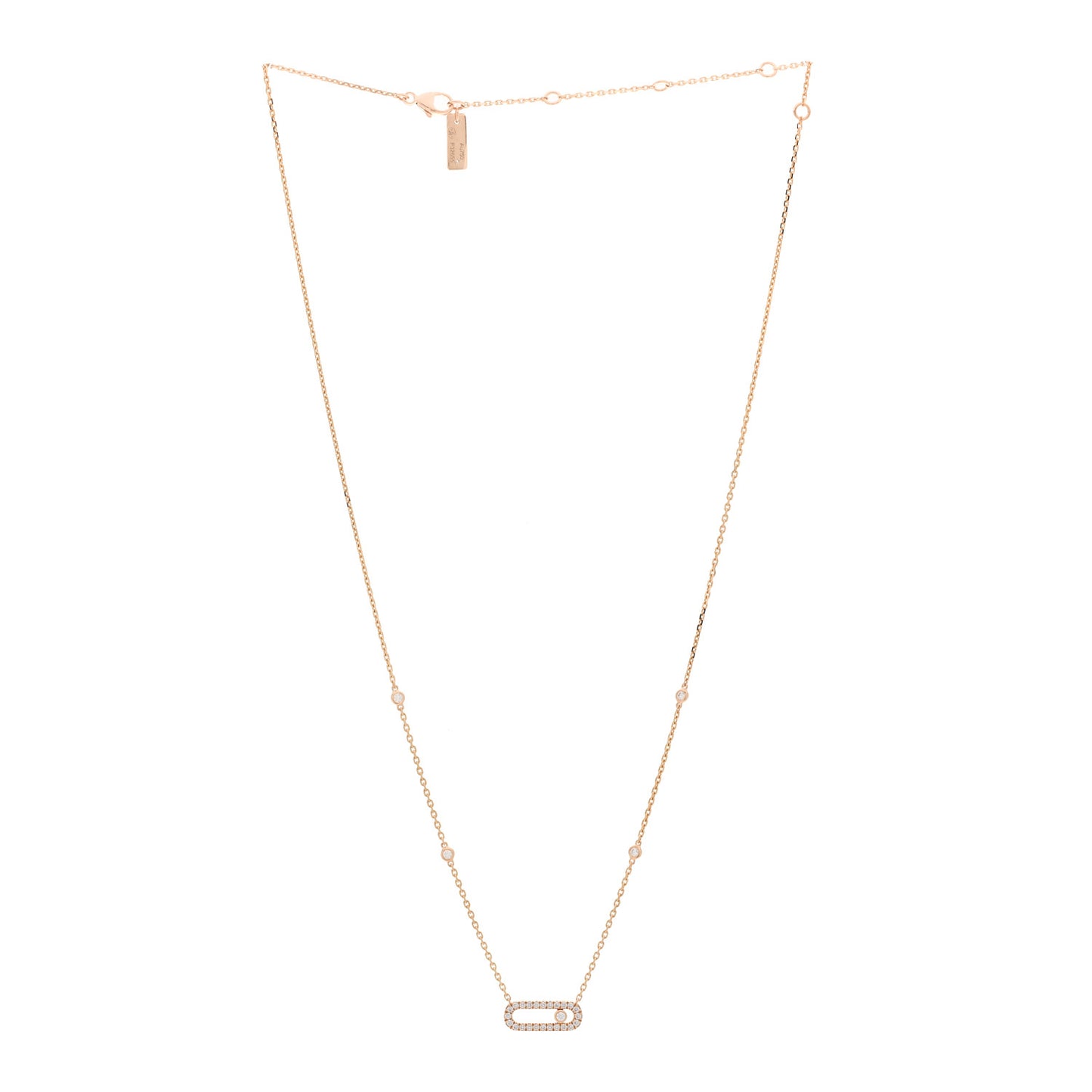 18K Rose Gold Diamond Move Uno Pave Necklace