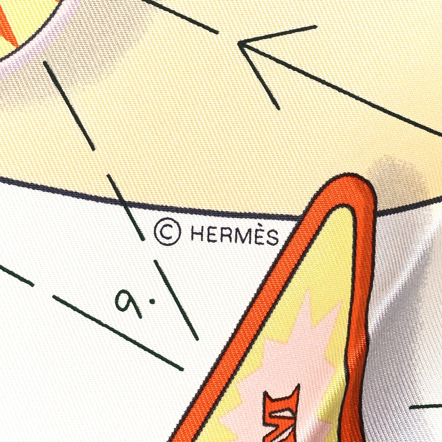 Hermes Silk Tea For Two Scarf 90 Vert Jade White 3 of 4