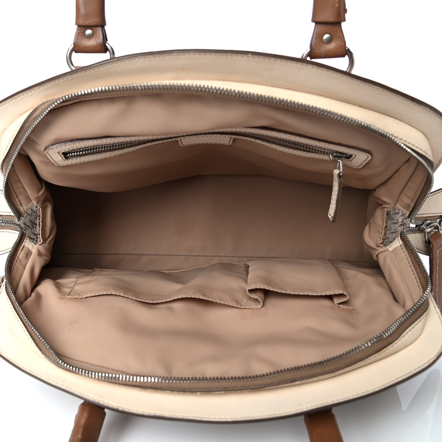 Monogram Large My Dior Frame Pocket Satchel Brown