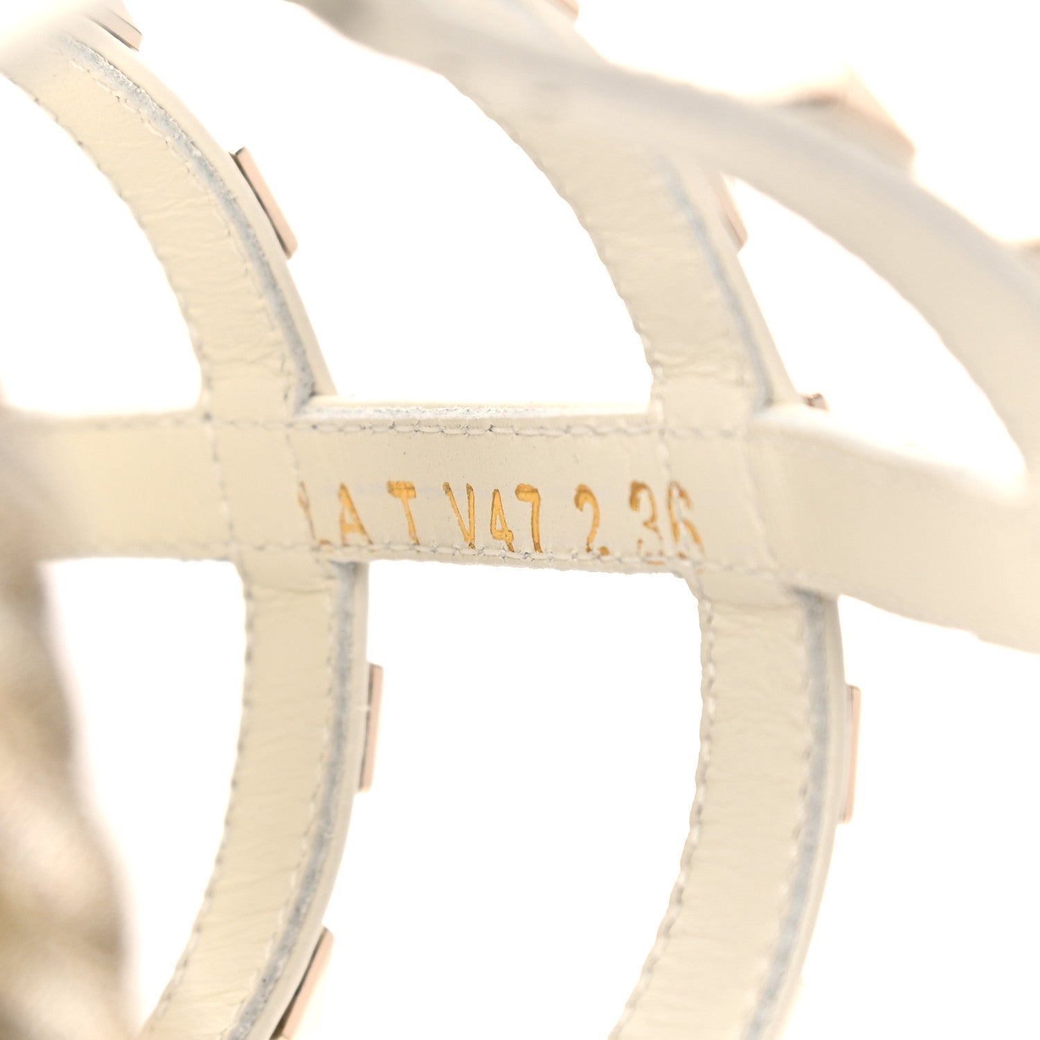 Valentino Garavani Calfskin Rockstud Ankle Strap Torchon Espadrille Caged 30/55mm Sandals 36 Light Ivory 8 of 11