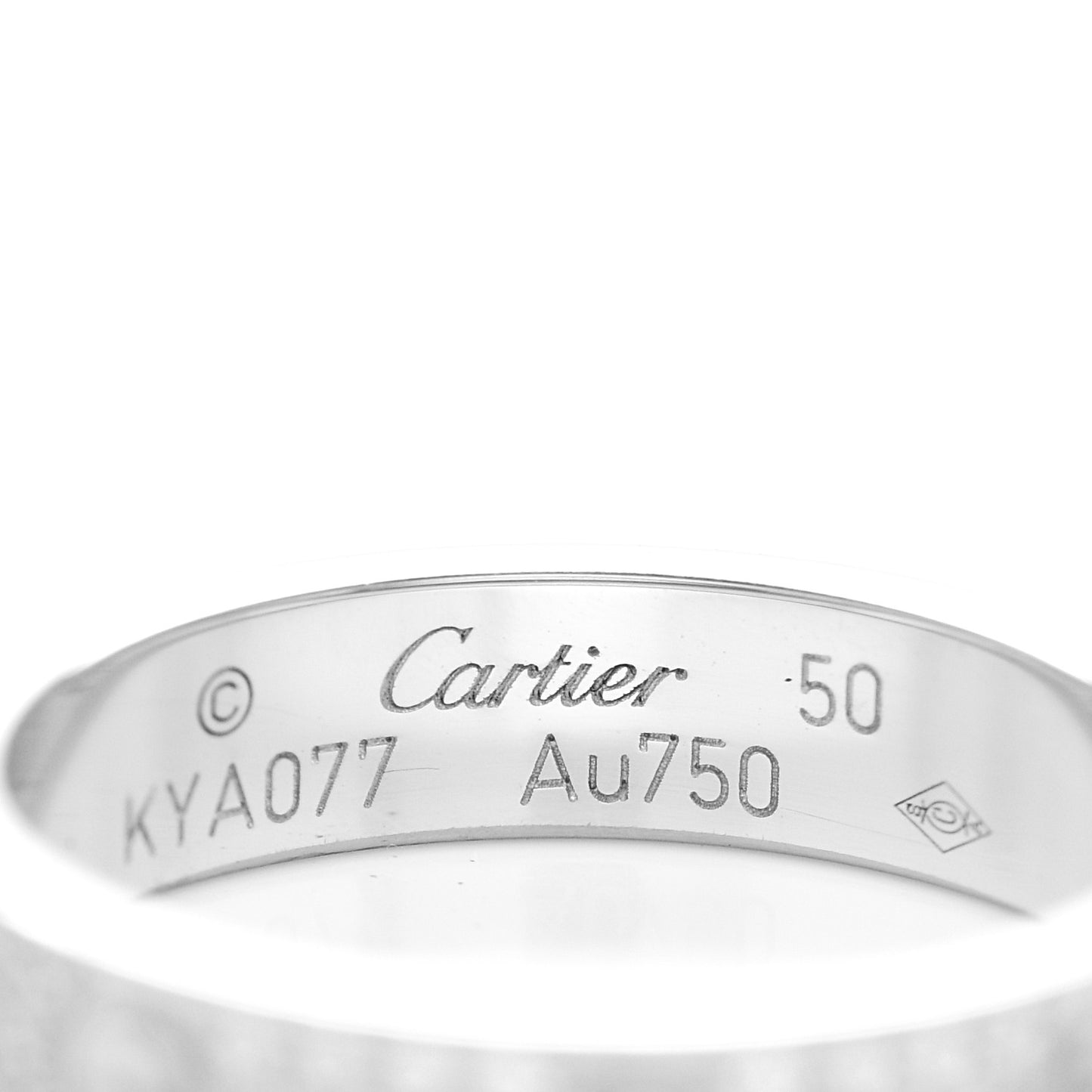 18K White Gold Diamond 4mm LOVE Wedding Paved Band Ring 50 5.25