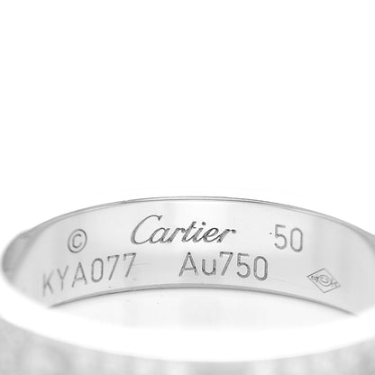 Cartier 18K White Gold Diamond 4mm LOVE Wedding Paved Band Ring 50 5.25 4 of 5