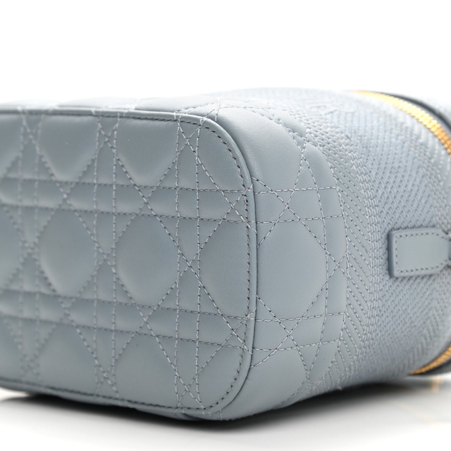 Lambskin Cannage Small Diortravel Vanity Case Cloud Blue