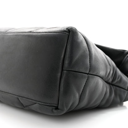 Saint Laurent Lambskin Quilted Monogram Monochrome Medium Loulou Puffer Chain Satchel Black 11 of 18