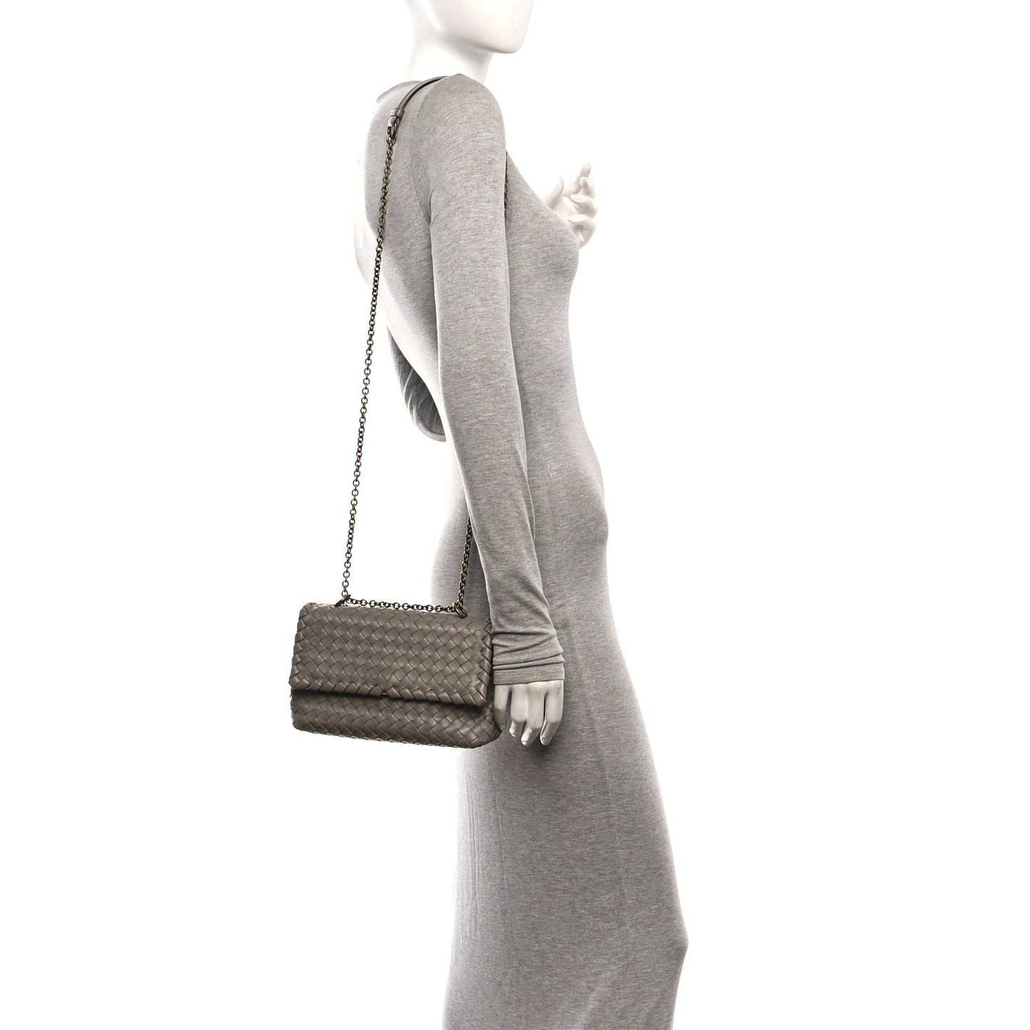 Nappa Intrecciato Baby Olimpia Shoulder Bag Limestone