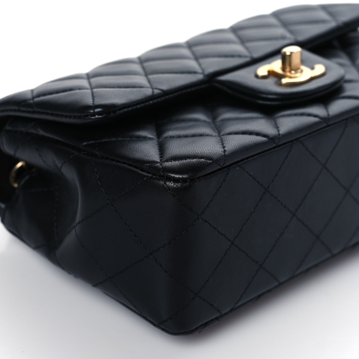 Chanel Lambskin Quilted Mini Rectangular Flap Black 9 of 10