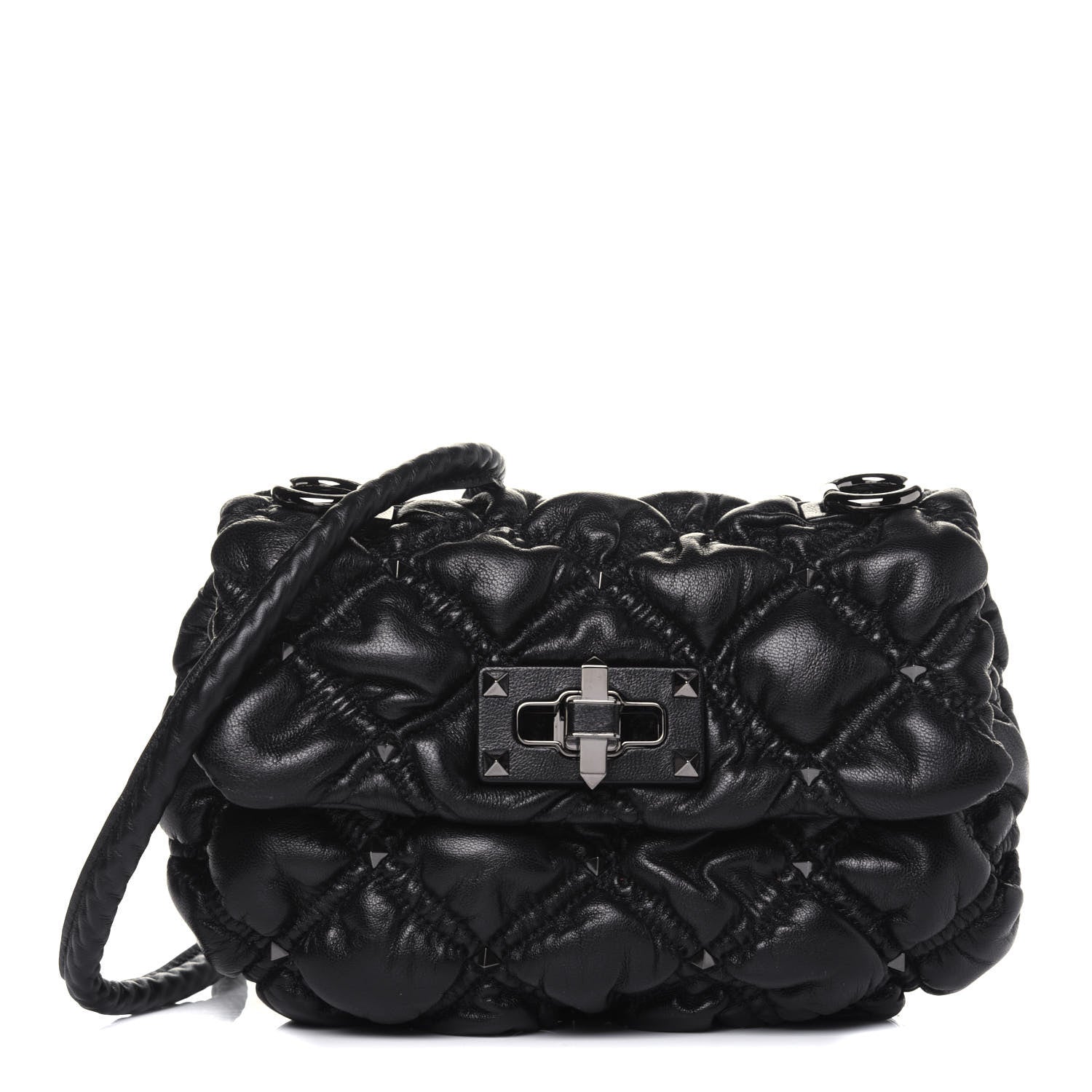 Valentino Garavani Nappa Small Spikeme Shoulder Bag Black 1 of 10