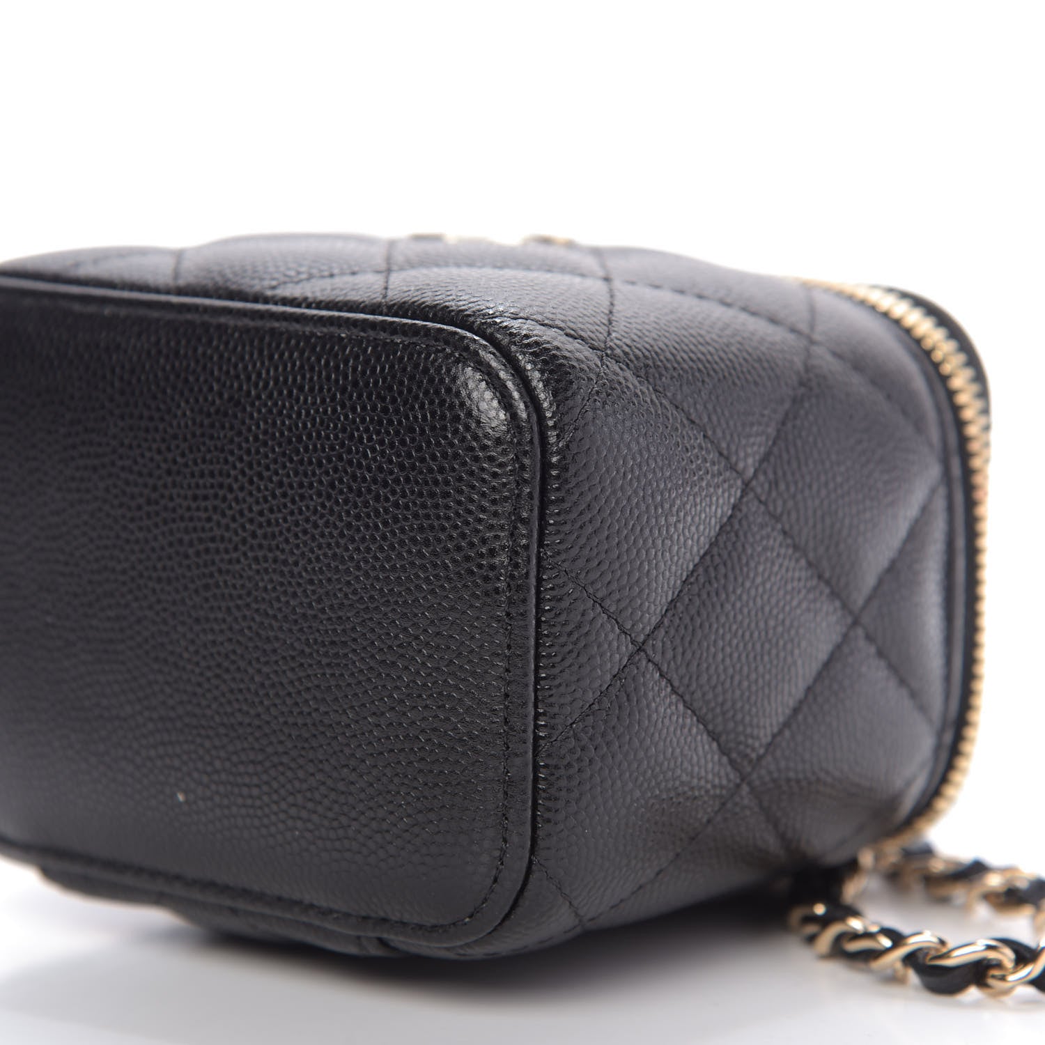 Chanel Caviar Quilted Mini Pearl On Top Vanity Case With Chain Black 13 of 18