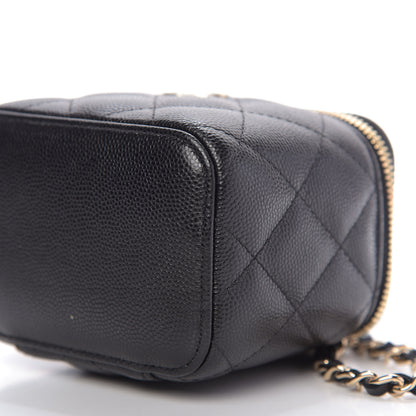 Chanel Caviar Quilted Mini Pearl On Top Vanity Case With Chain Black 13 of 18