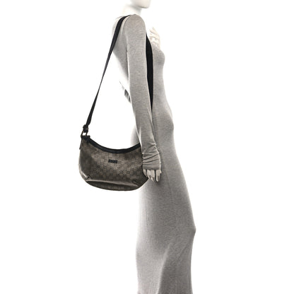 Gucci Lurex Monogram Medium Half Moon Hobo Black 2 of 11