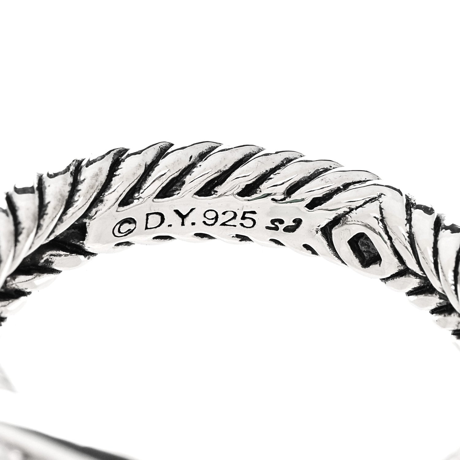 David Yurman Sterling Silver Diamond Green Onyx 7mm Petite Albion Ring 52 6 5 of 5