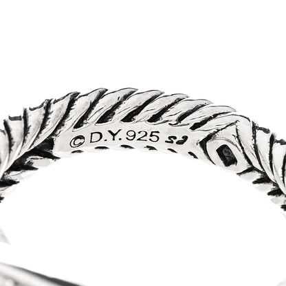 David Yurman Sterling Silver Diamond Green Onyx 7mm Petite Albion Ring 52 6 5 of 5