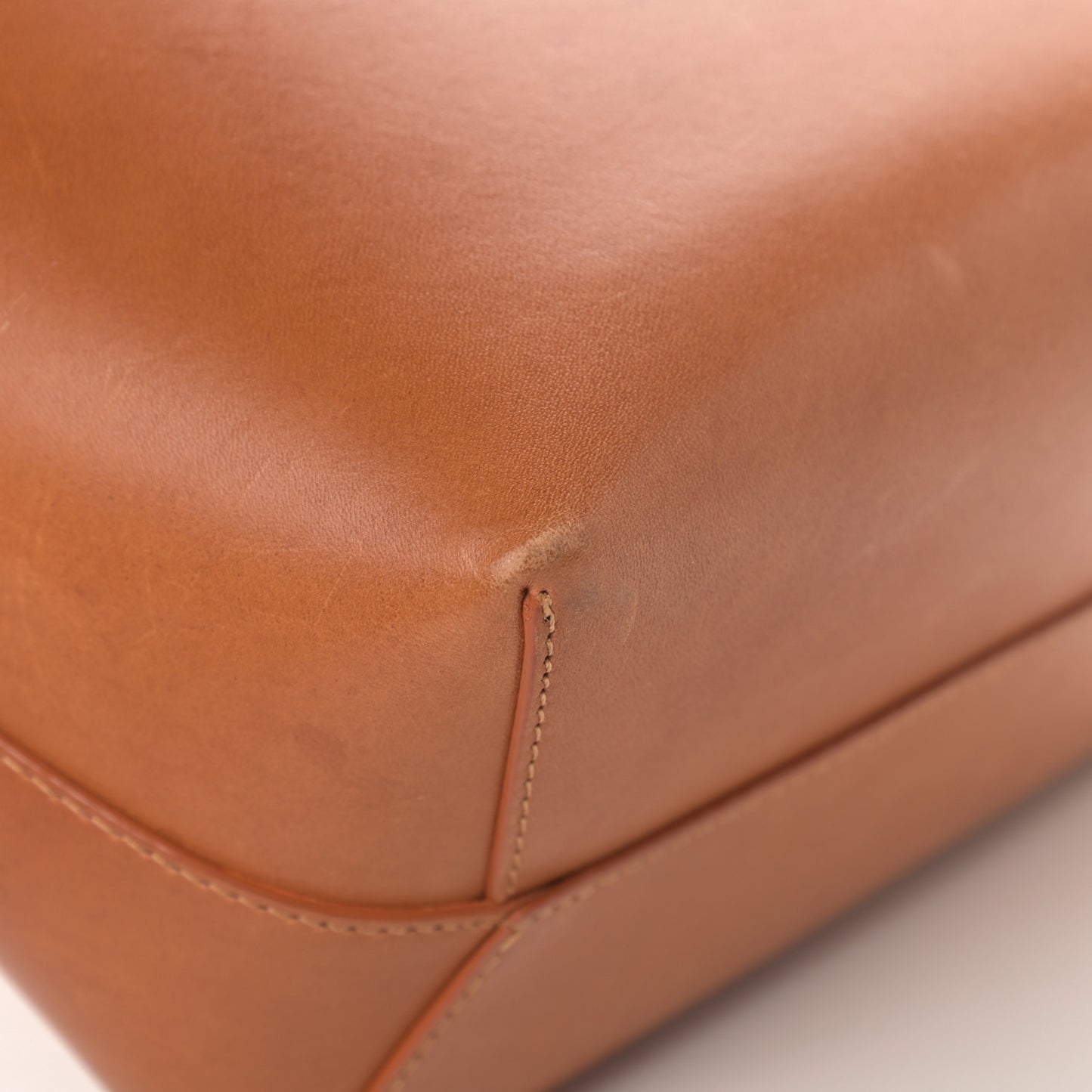 Vegetable Tanned Calfskin Mini Bucket Bag Cammello Natural