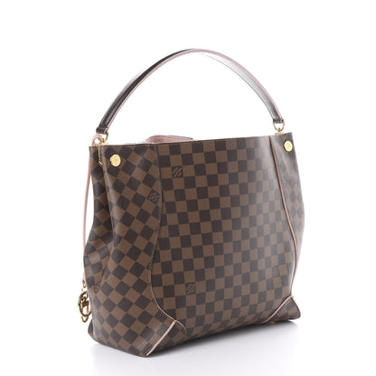 Louis Vuitton Damier Ebene Caissa Hobo Rose Ballerine 2 of 11