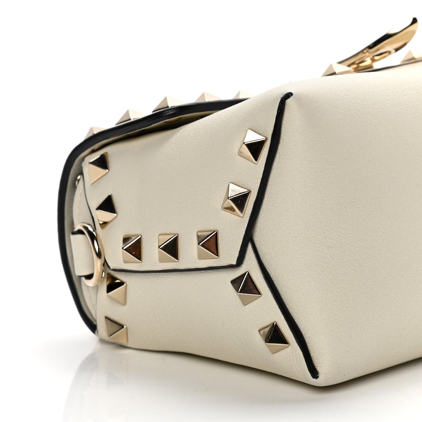 Calfskin Mini Rockstud Crossbody Bag Ivory