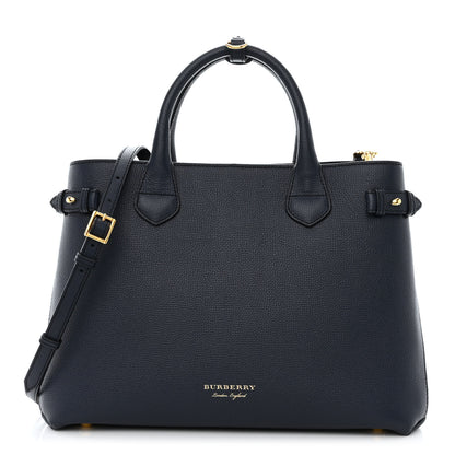 Burberry Derby Calfskin House Check Medium Banner Tote Ink Blue 1 of 15