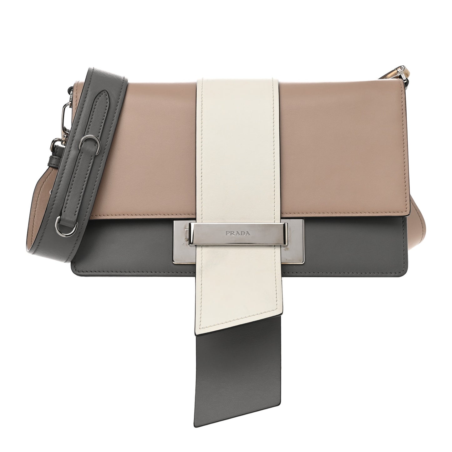 City Calf Plex Ribbon Bag Cammeo Bianco Marmo