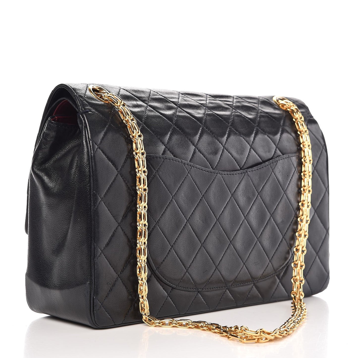 Lambskin Quilted Medium Bijoux Chain Double Flap Black