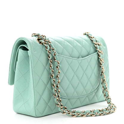 Chanel Caviar Quilted Medium Double Flap Light Blue 3 of 12