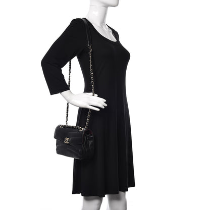 Chanel Shiny Lambskin Quilted Small Chevron Miroir Black 2 of 12
