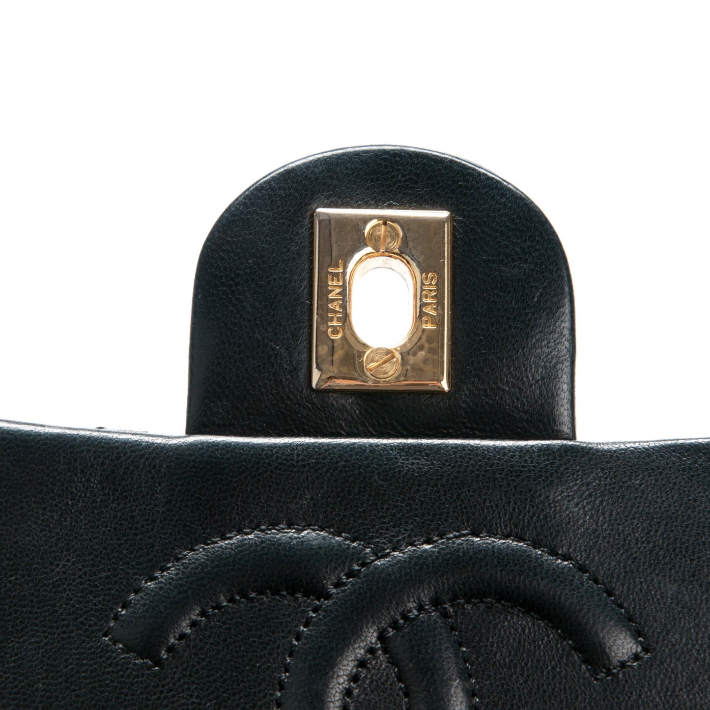 Lambskin Quilted Mini Square Flap Black