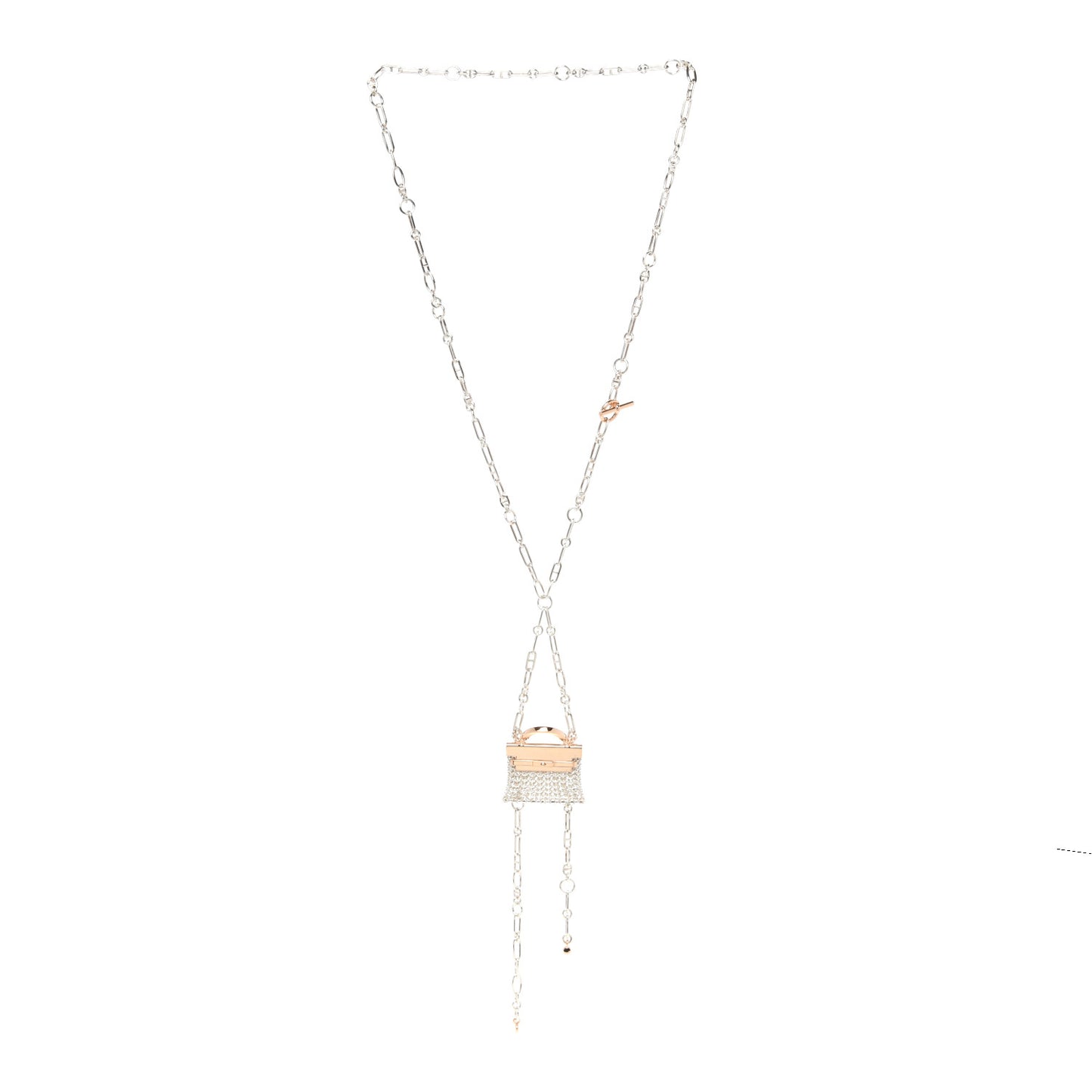 Sterling Silver 18K Rose Gold Precieux Kelly Long Necklace