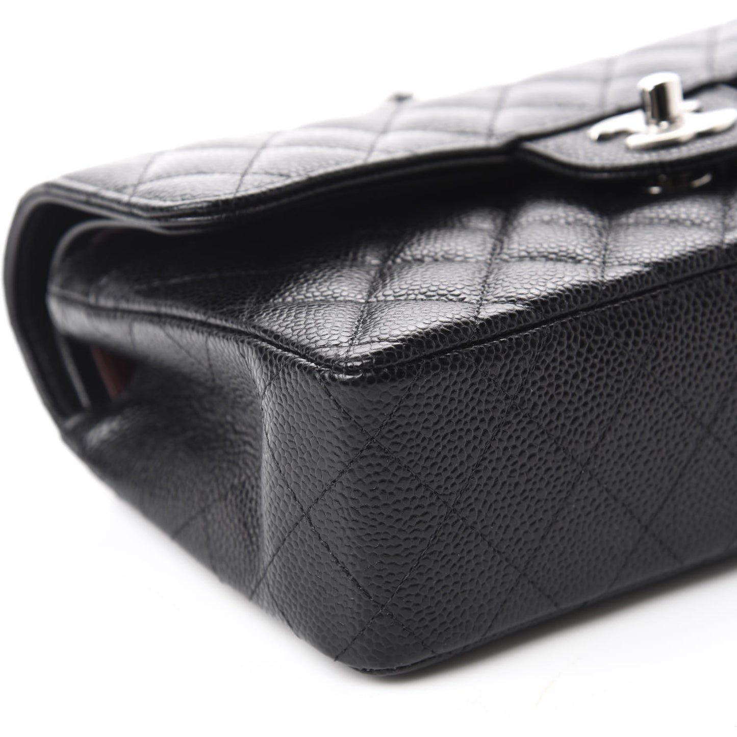 Caviar Quilted Small Double Flap Black