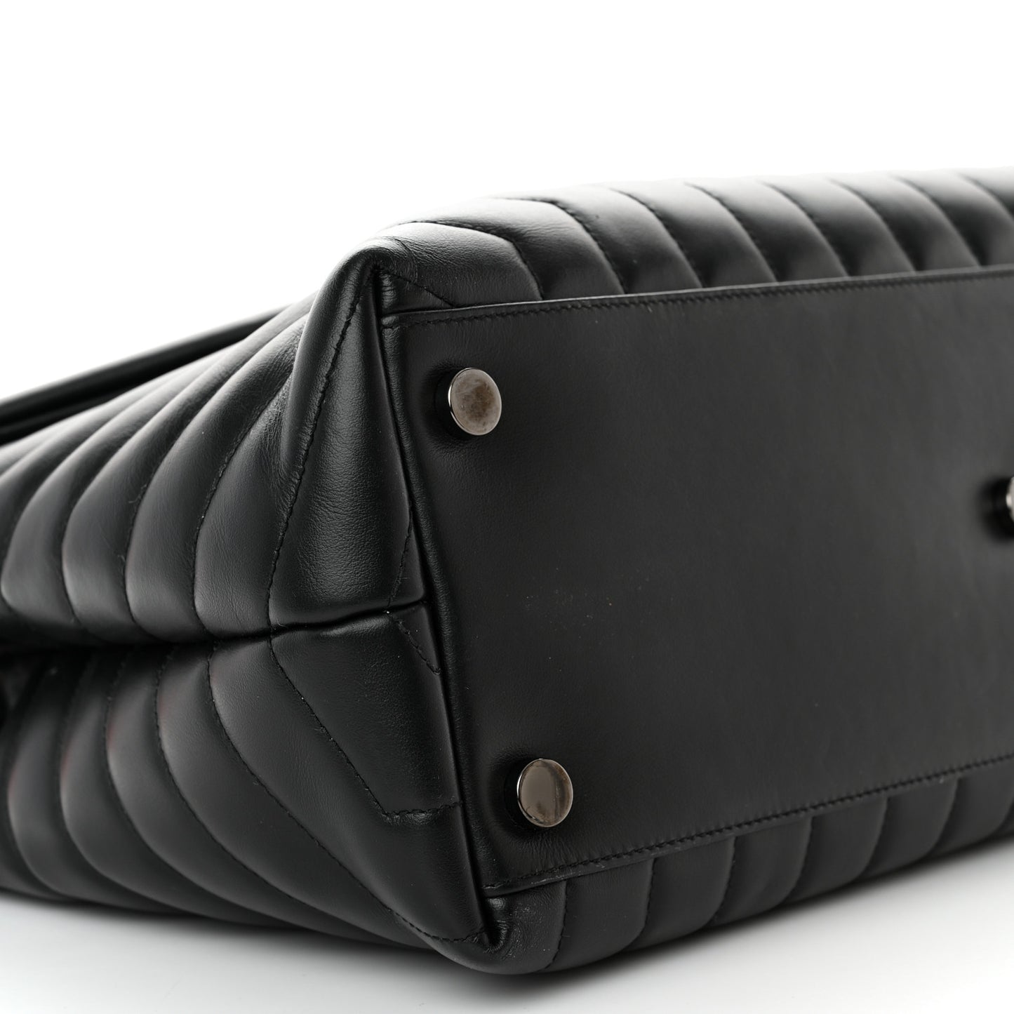 Calfskin Y Quilted Monogram Monochrome Large Loulou Chain Satchel Black