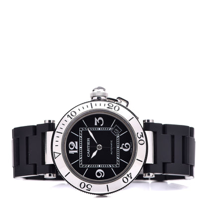 Cartier Stainless Steel Rubber 40mm Pasha C Seatimer Automatic Watch Black 3 of 7