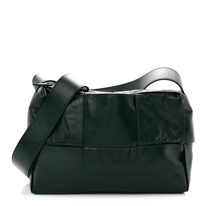 Bottega Veneta Paper Calfskin Maxi Intreccio Medium Arco Camera Bag Emerald Green 1 of 12