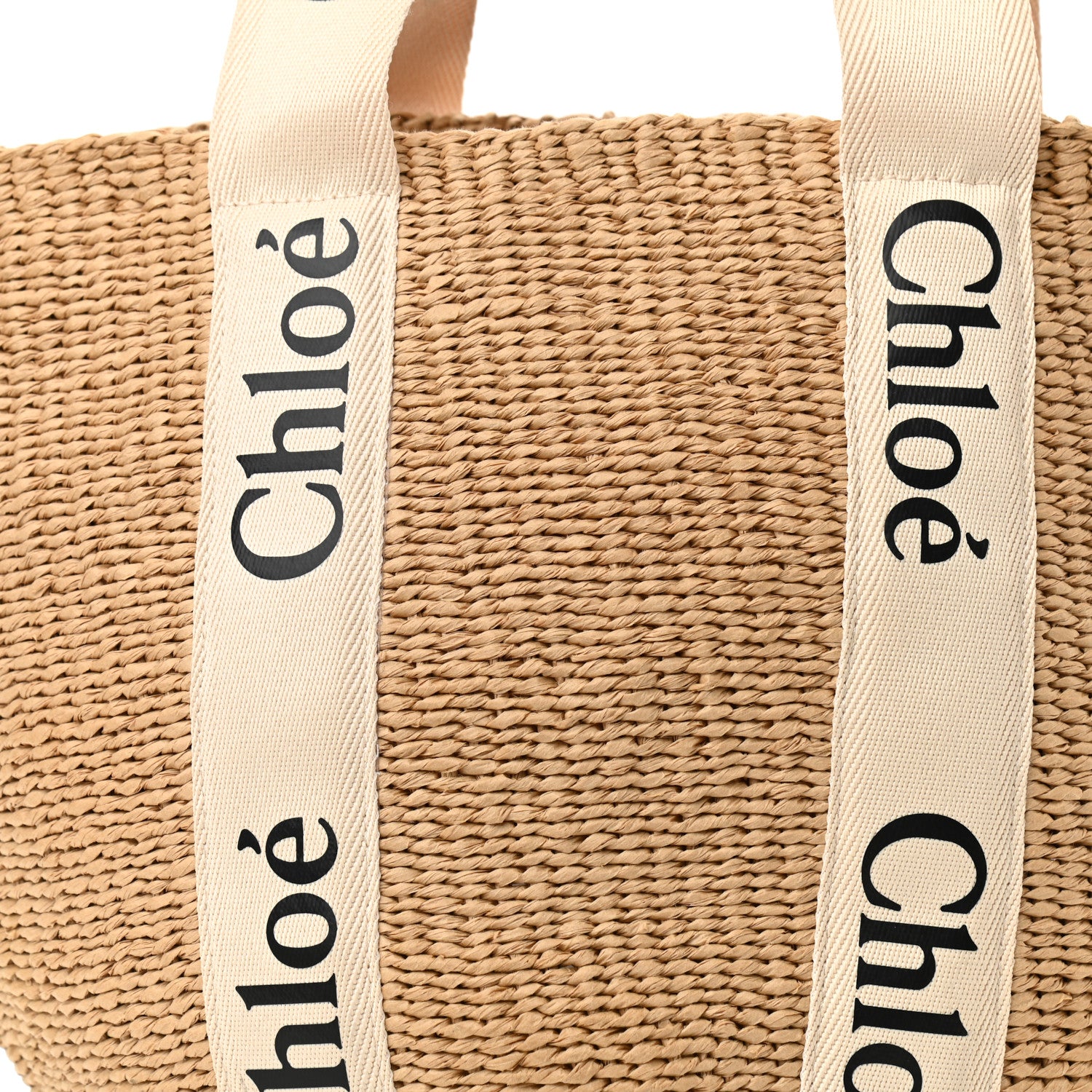 Chloe Raffia Large Woody Tote White 7 of 12